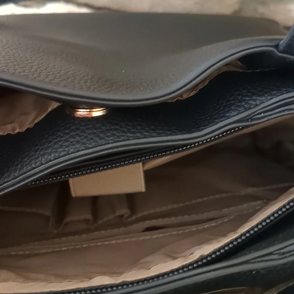 Lovevook Women's Black Faux Leather Laptop Commuter Bag Tote Large Purse, NEW
